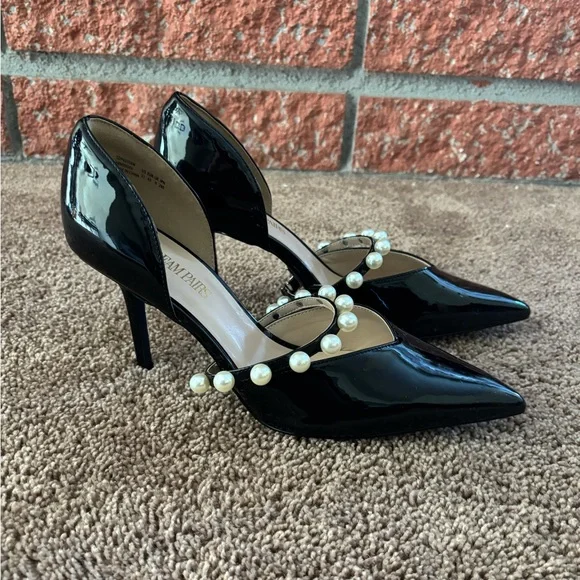 Elegant Black Heels with Pearl Accents - Picture 4 of 8